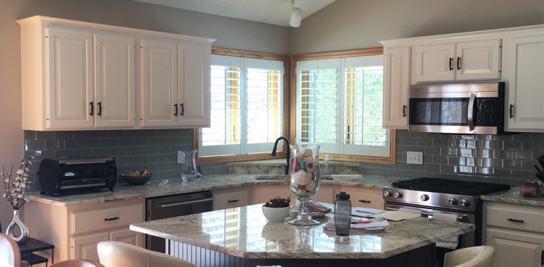 San Diego kitchen with shutters and appliances